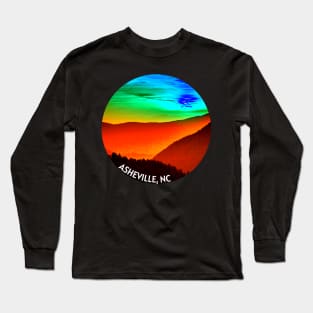 Asheville, NC Sunset Blue Ridge Mountains Long Sleeve T-Shirt